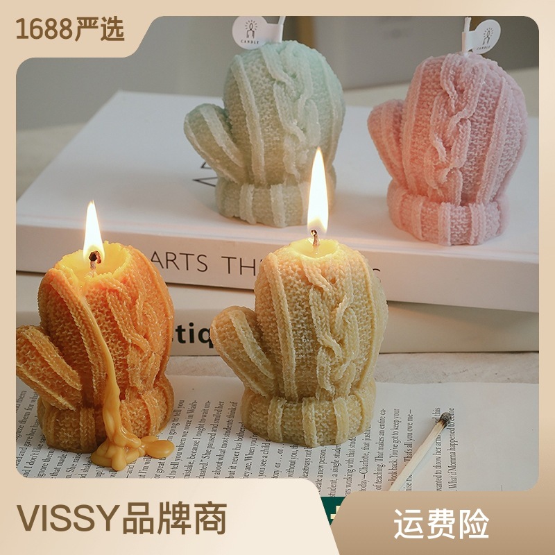Wholesale Christmas Gloves Candle Aromatherapy Gift DIY Handmade Creative Cute Shape Ins Christmas Aromatherapy Candle