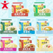 批发香港进口食品公仔面鸡蓉味方便面速食泡面5连包 500g 6袋一箱