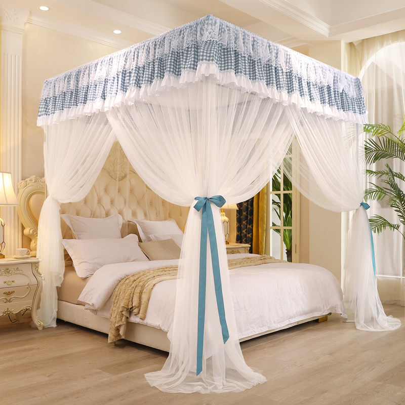 加厚遮光床幔床帘公主风蚊帐封闭一体式防尘1.5米1.8m双人床家用