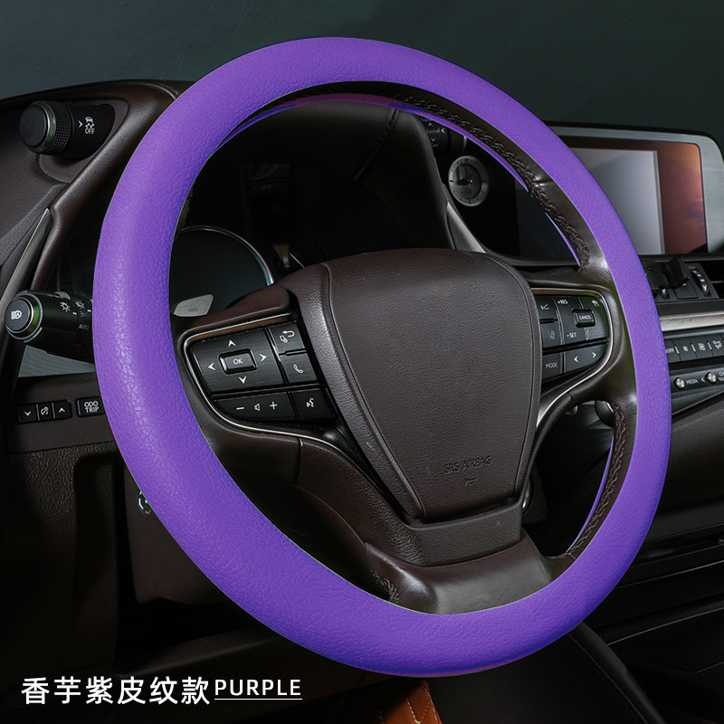 Silica Gel Steering Wheel Cover Car Summer Ultra-Thin Sweat Absorption Non-Slip Steering Wheel Cover Fashion Sports Four Seasons Universal Thin and Soft