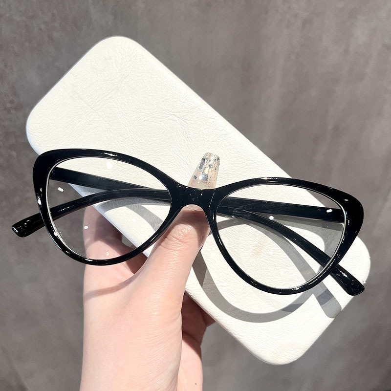 mona同款网红复古猫眼镜框黑框眼镜女素颜神器圆脸猫型眼睛近视