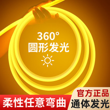 led霓虹柔性圆形360度软灯带户外防水氛围超亮门头嵌入式工程亮化