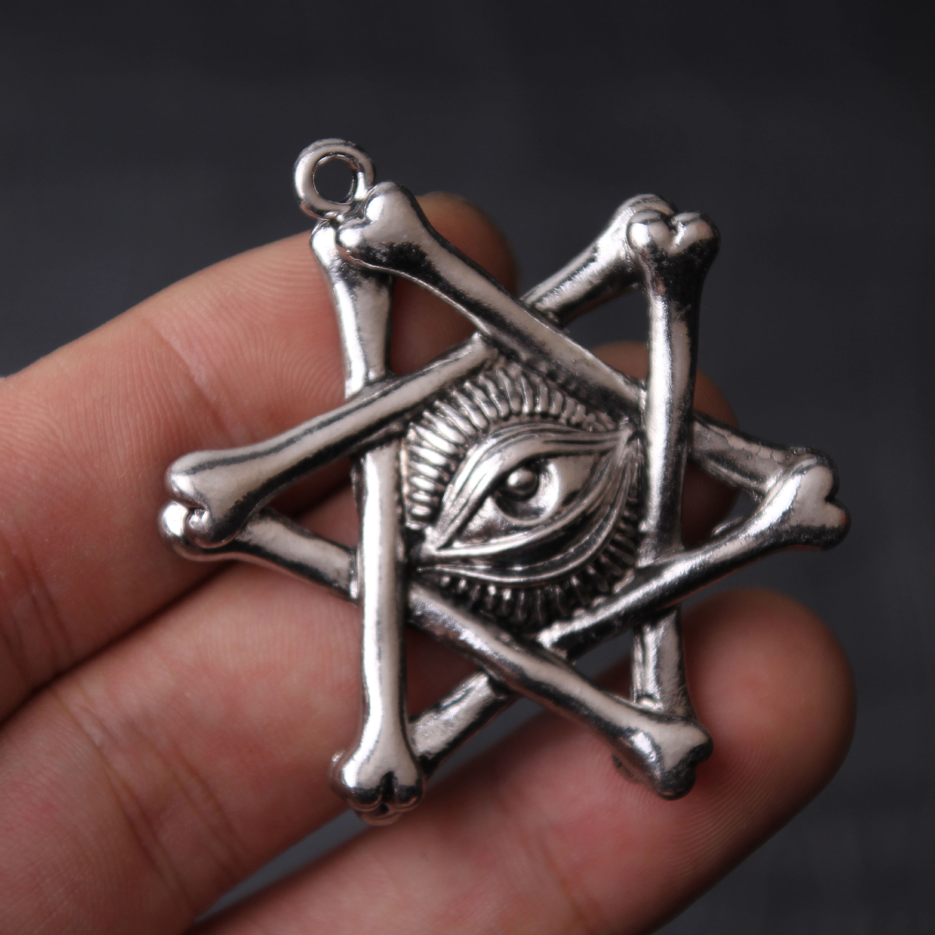 新款合金吊坠荷鲁斯之眼六芒星项链吊坠个性男嘻哈街舞情侣项饰潮