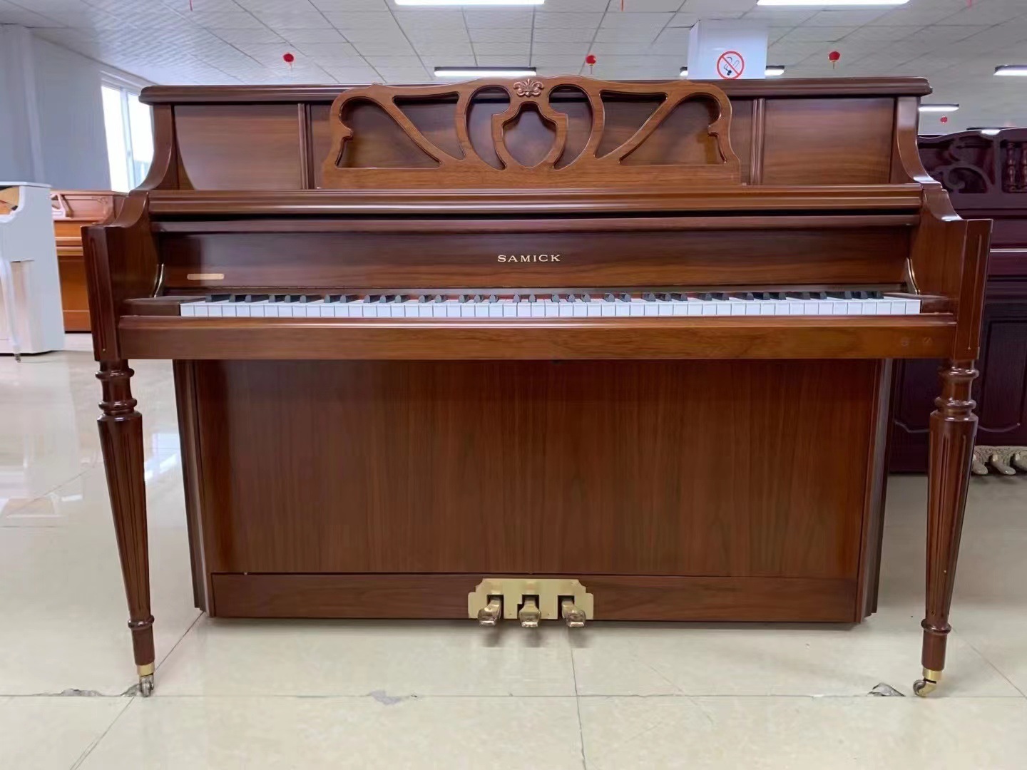 韩国进口二手钢琴英昌三益110原装立式儿童家用实木低价考级专业