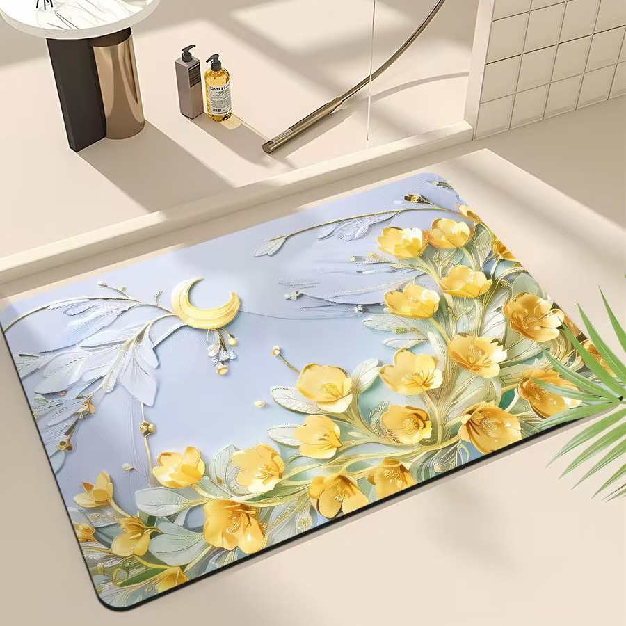 popular 3d three-dimensional expansion enamel wind soft diatom ooze floor mat bathroom absorbent non-slip foot mat door mat