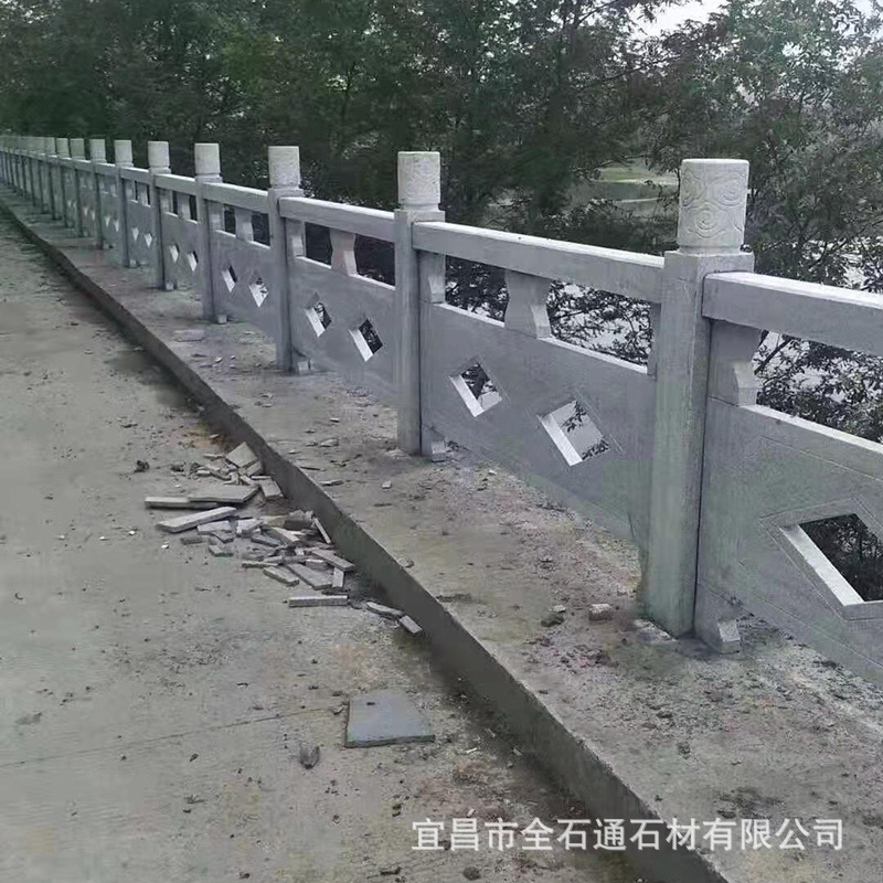 花岗岩石雕桥栏杆景观石桥厂家供应  价格优惠户外汉白玉石材桥栏杆