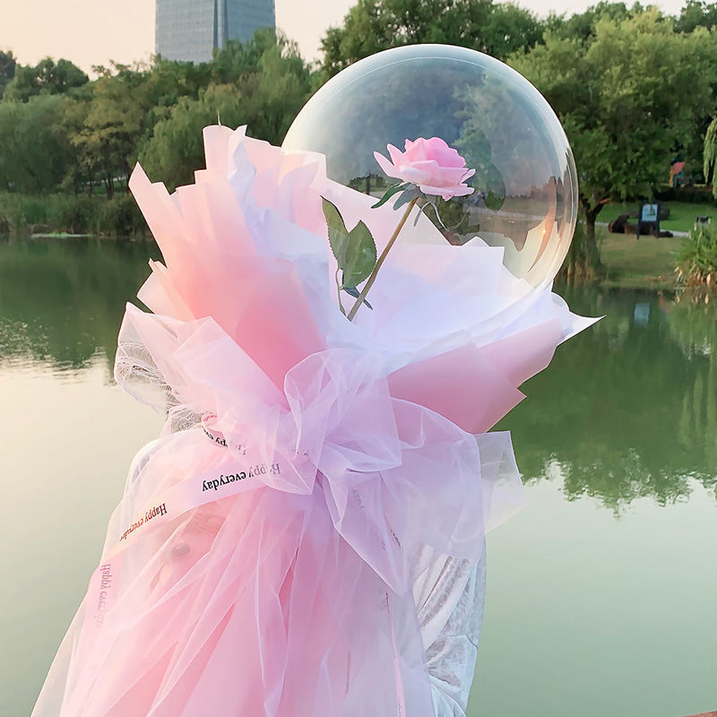 玫瑰花波波球网红情人节毕业花束气球花diy材料包闺蜜女友