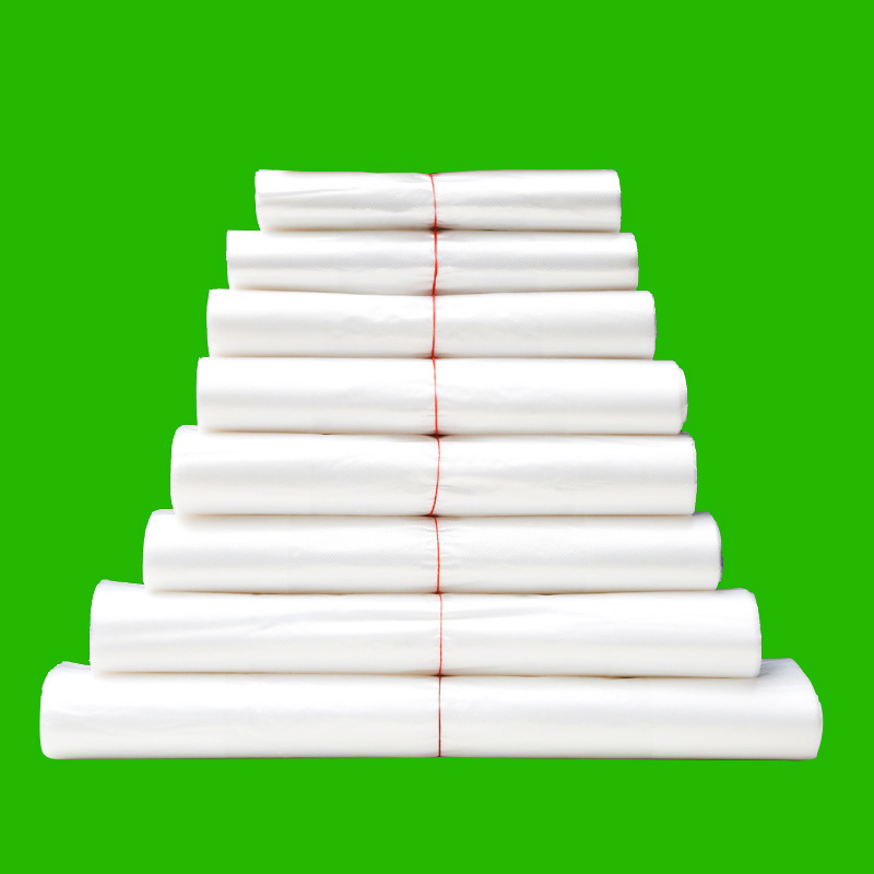 小白袋塑料透明背心袋蔬菜水果外卖打包袋超市方便袋子手提袋制定