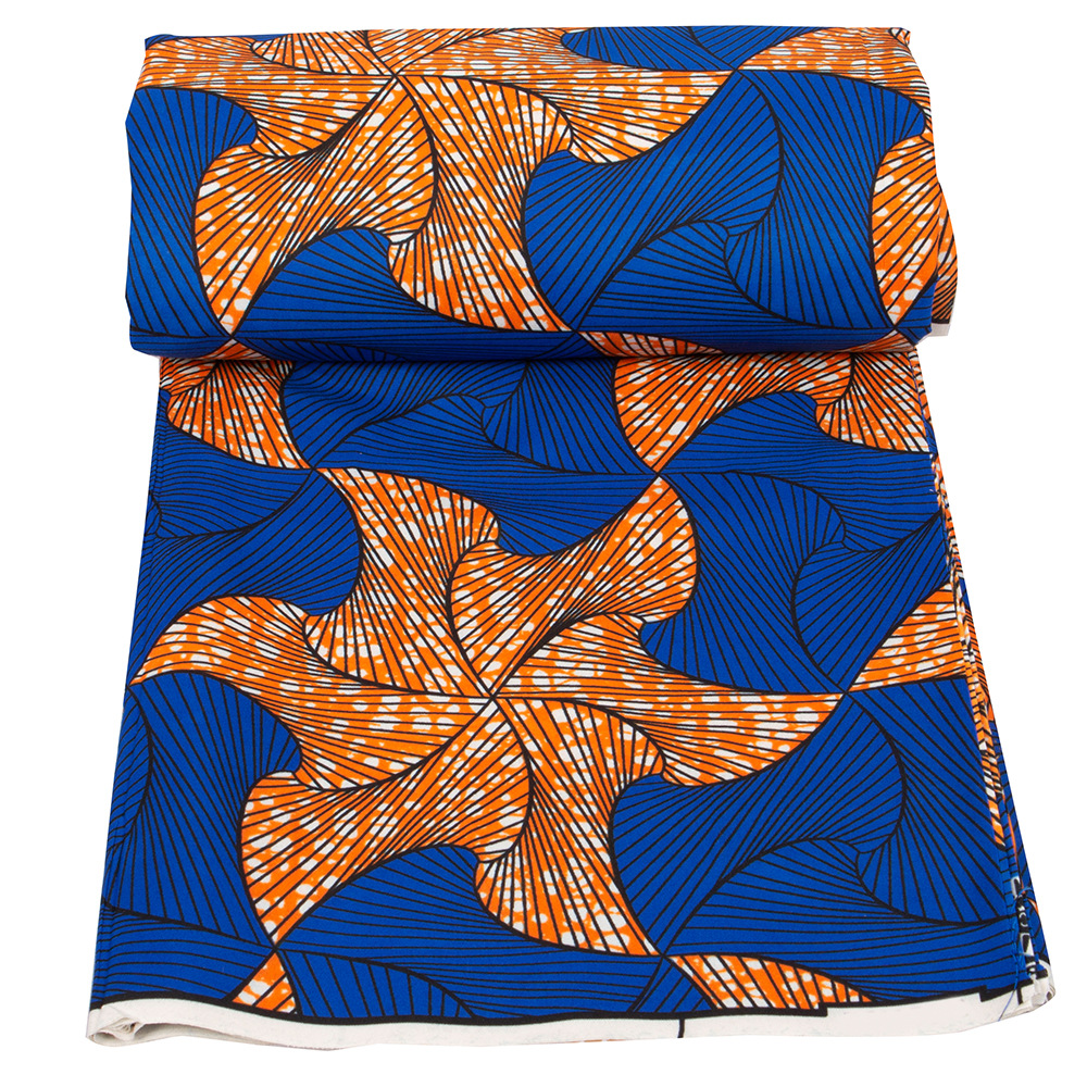 Foreign Trade African Ethnic Batik Printing Fabric Double-Sided Geometric Printing Polyester Imitation Wax Printing Batik Fabric