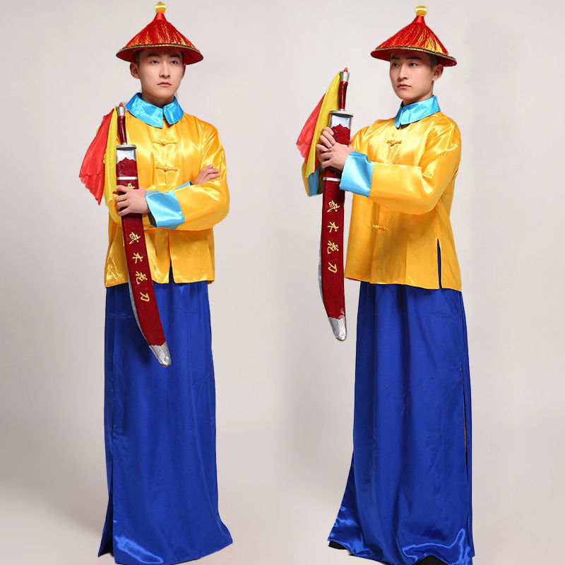 清朝御前侍卫官兵服御林军清兵古装衙役带刀护卫影视服装黄马褂