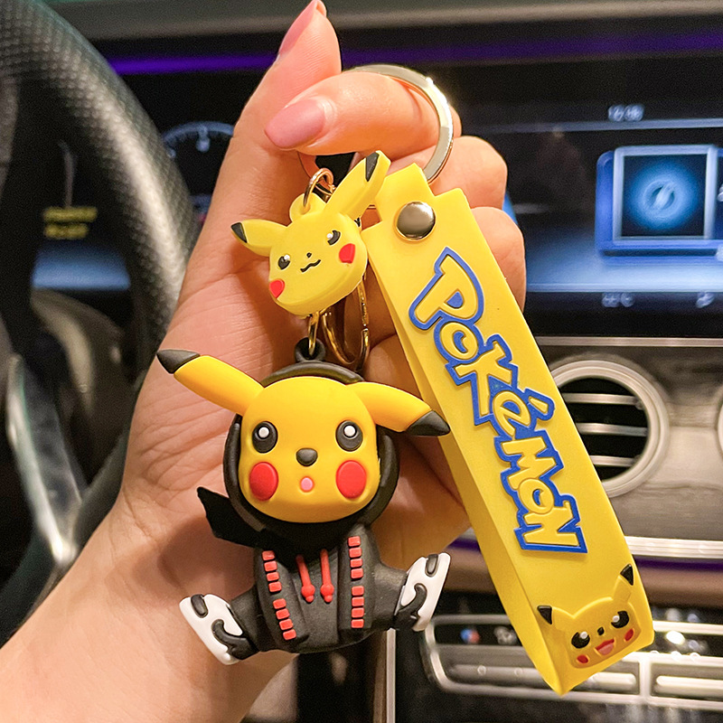 Cartoon Pikachu Keychain Pendant Cute Doll Creative Gift Couple Bag Ornaments Car Key Wholesale