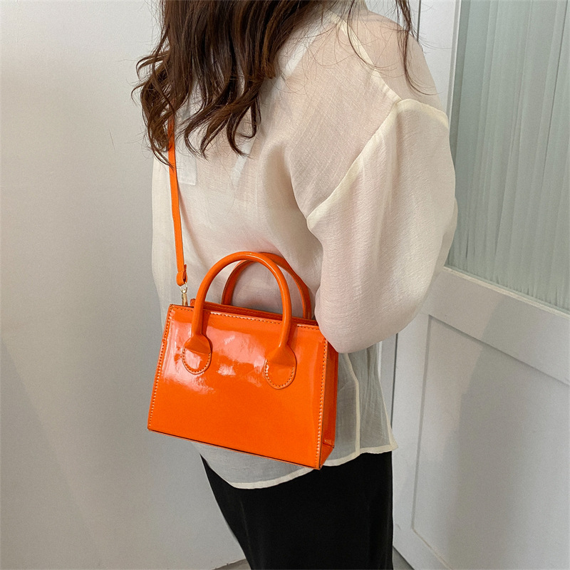 Fashion Korean Style Small Square Bag Handbags Women's New Trendy Women's Bags Solid Color Single-Shoulder Bag Messenger Bag 2022