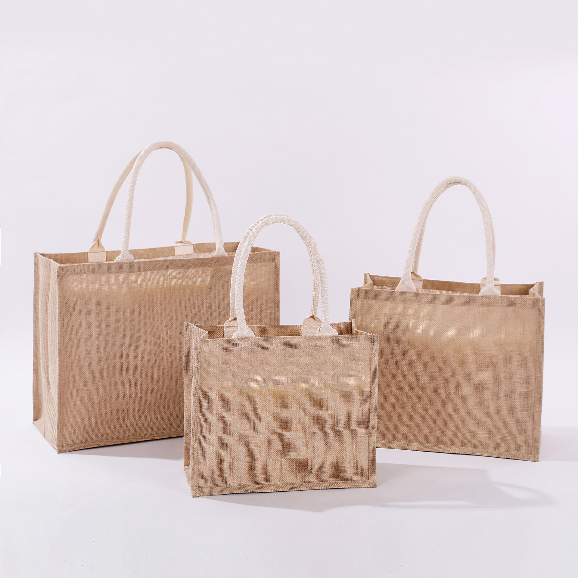 无印麻布袋黄麻日式a4手提袋 饭盒麻布包购物袋diy改造印logo