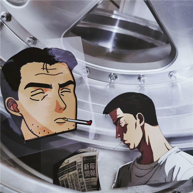 jdm汽车贴纸 藤原文泰系列 车窗创意贴 机车汽车个性装饰反光贴