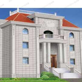 罗马柱瓷砖外墙砖别墅大门帝王白柱子砖窗套线现代自建房立柱瓷砖