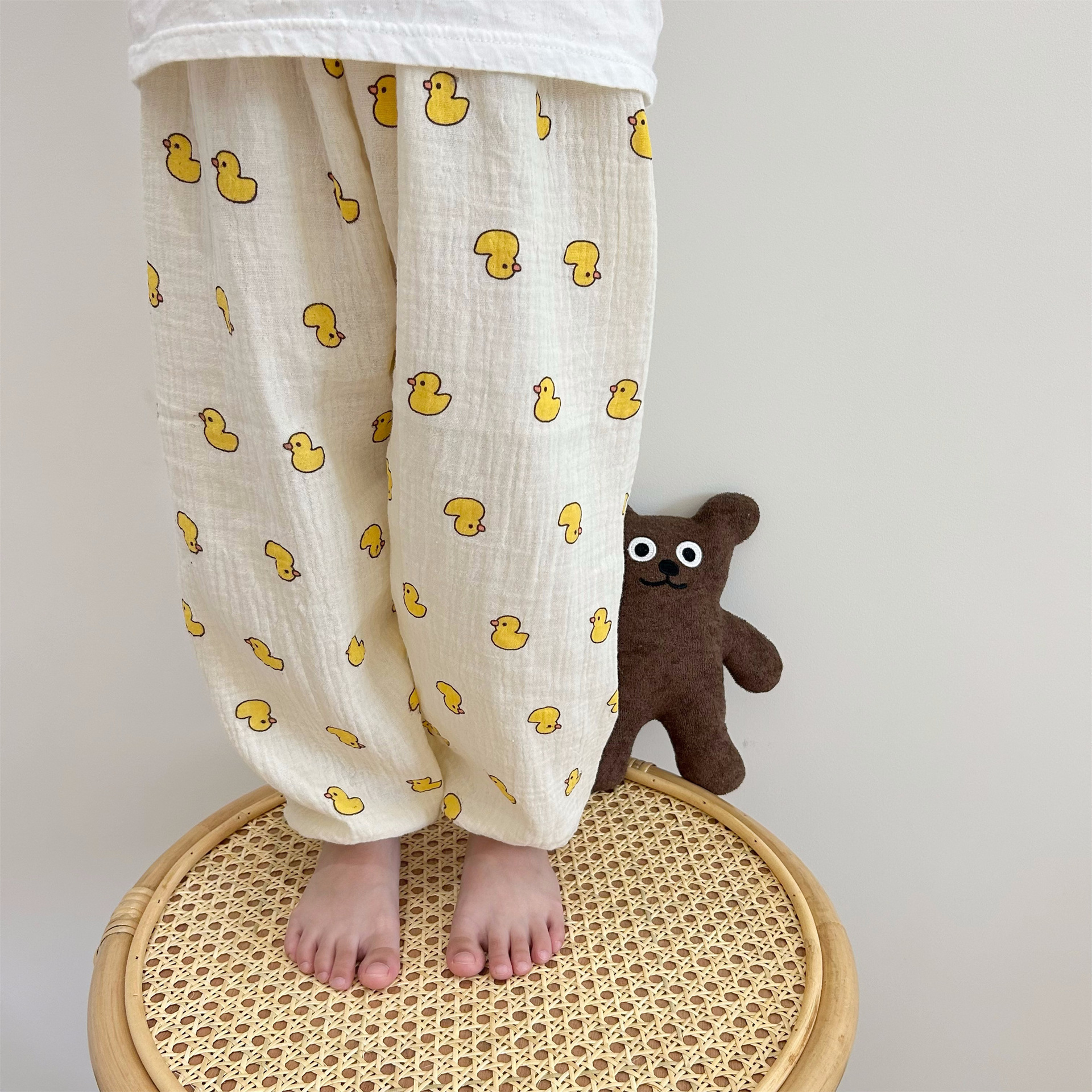 Spring Ins Style Kindergarten Pants Children's Cotton Gauze Korean Style Anti Mosquito Pants Baby Boy and Baby Girl Parent-Child Home Pants