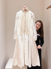 2023早春新款女装法式气质名媛高级感奶系小香风白色假两件连衣裙