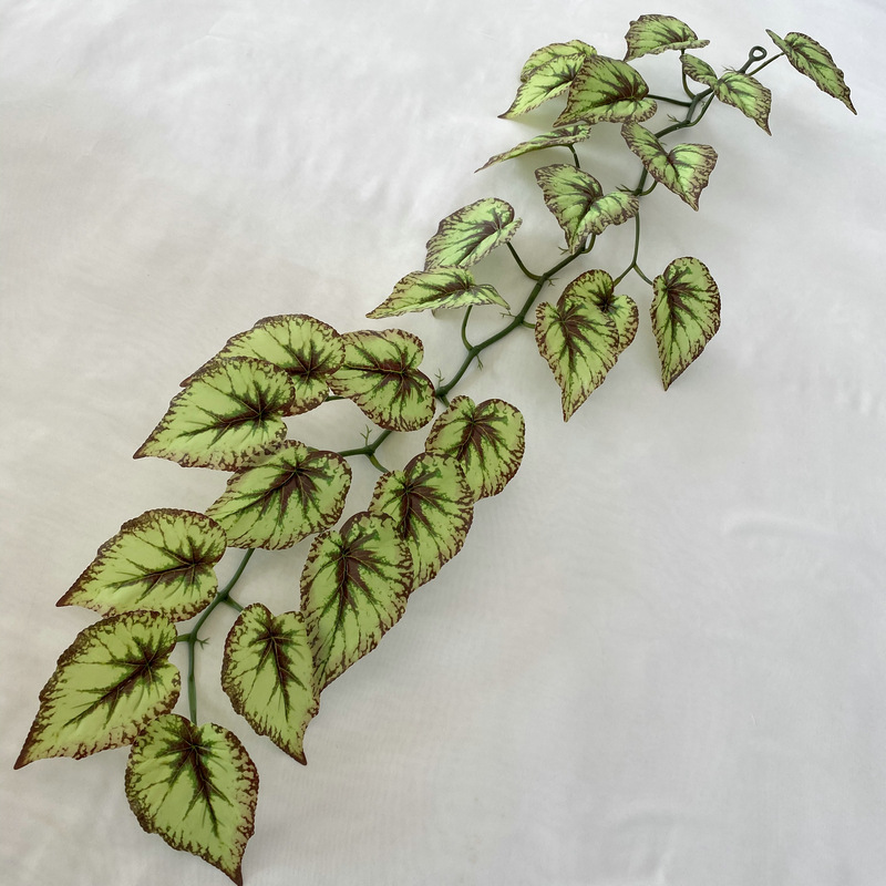 1.2 M Tip Begonia Wall Hanging Rattan Plant Wall Ceiling Courtyard Landscaping Decoration Wall Hanging Vine Simulation Green Leaves