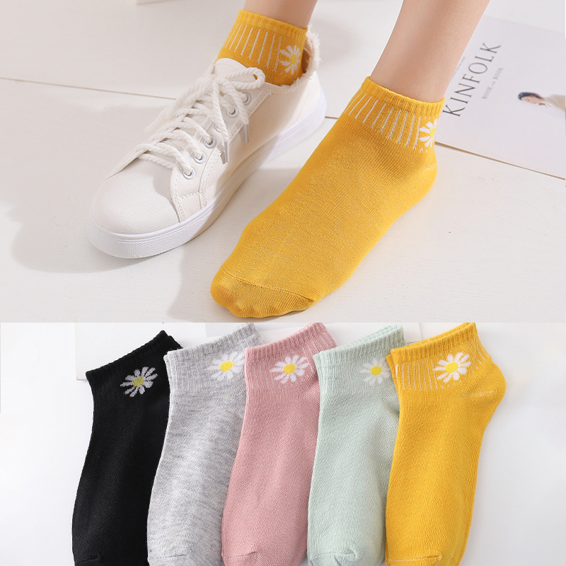 Spring and Autumn Socks Women's Solid Color Women's Invisible Socks Shallow Mouth Polyester Cotton Socks Low Top Women's Boat Socks Stall Supply Socks Wholesale