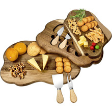 木制3层相思木奶酪板带刀具套装熟食板上菜盘砧板奶酪板礼品套装