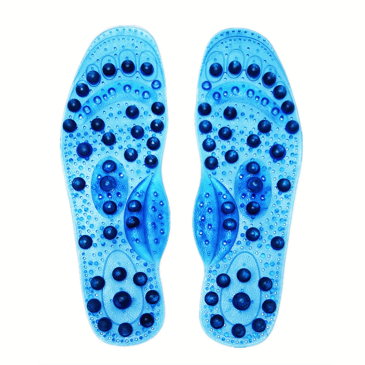 亚马逊新款 68颗磁石 穴位按摩磁疗鞋垫 pvc磁性鞋垫保健鞋垫批发