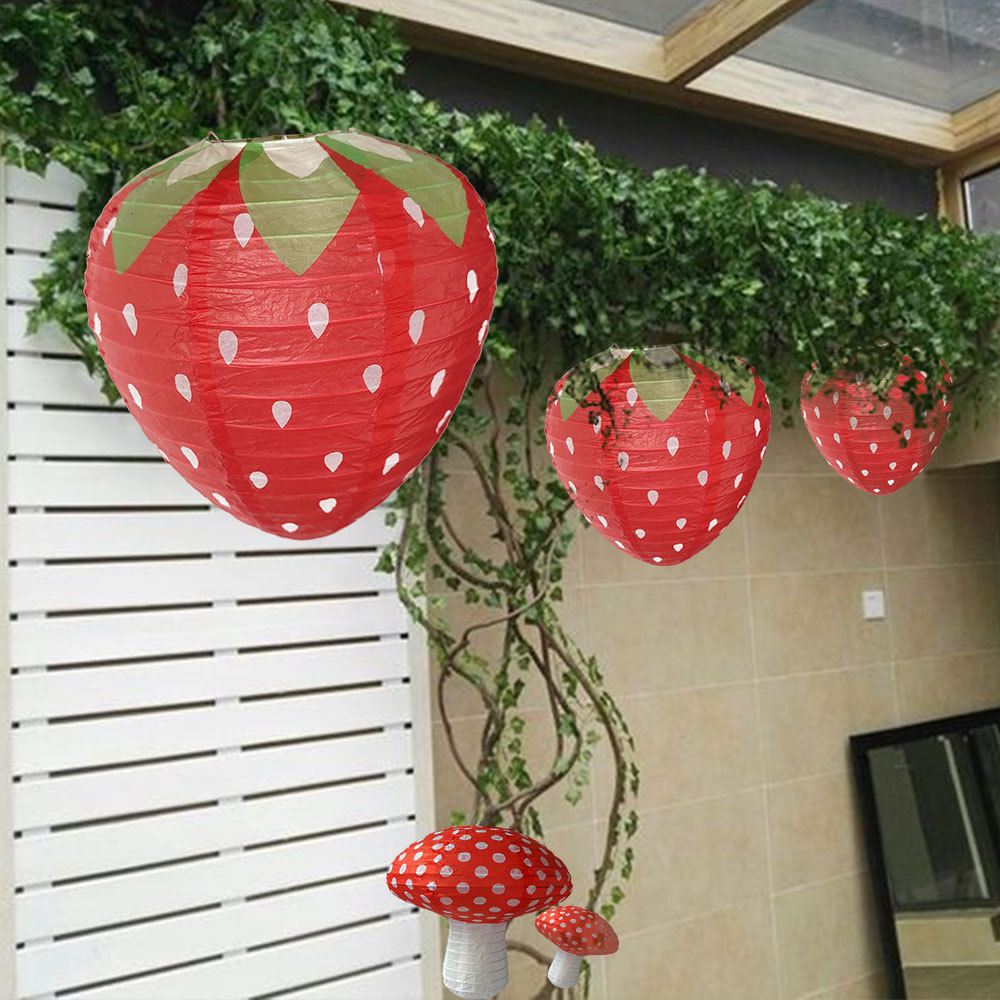立体蘑菇纸灯笼生日派对装饰儿童卡通手提花灯丛林布景拍照道具