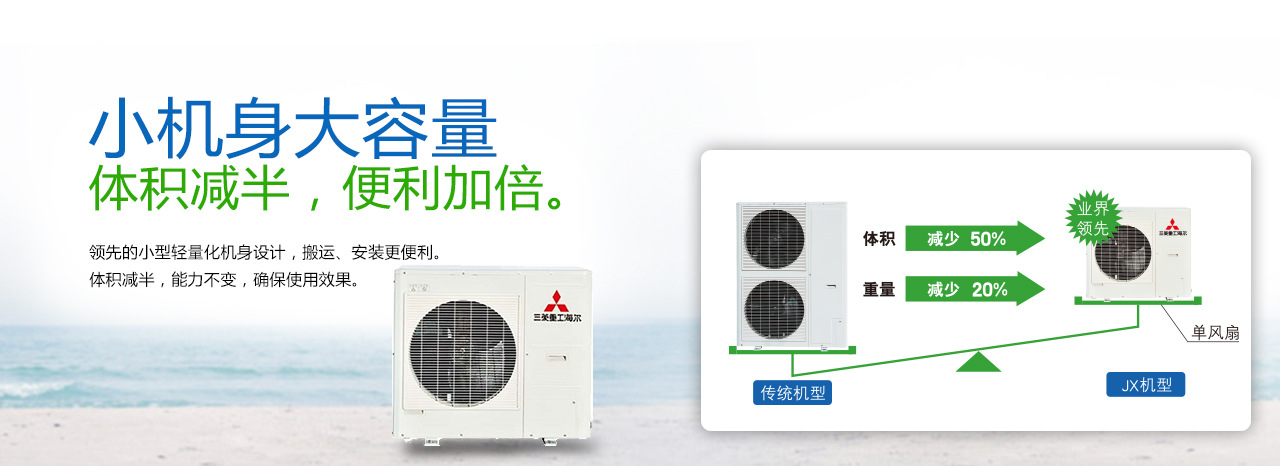 三菱重工海尔空调 jx家用中央空调大6匹 适合面积120平方米体积小