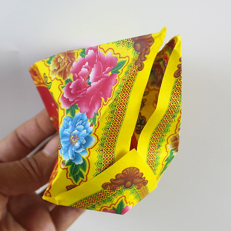 5款成品狗头金折纸元宝金条彩色纸节日用品烫金纸双面纸一包100个