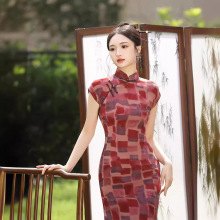 水墨复古中国风新中式连衣裙高端精致半开襟盘扣改良旗袍裙女夏季