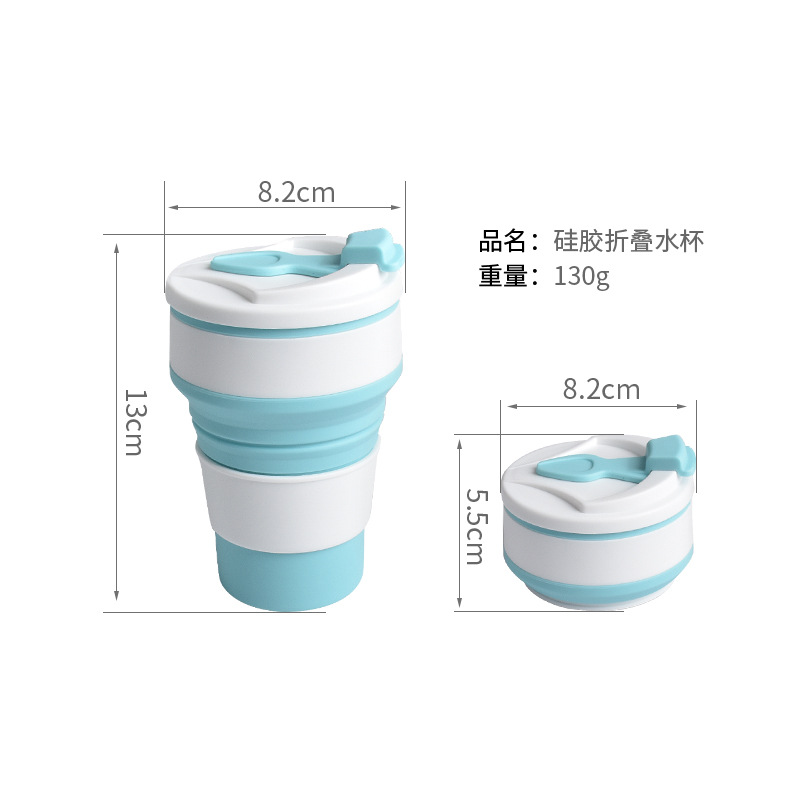 High-Looking Silicone Folding Water Cup Outdoor Camping Sports Retractable Water Cup Travel Portable Portable Portable Portable Cup Factory Wholesale