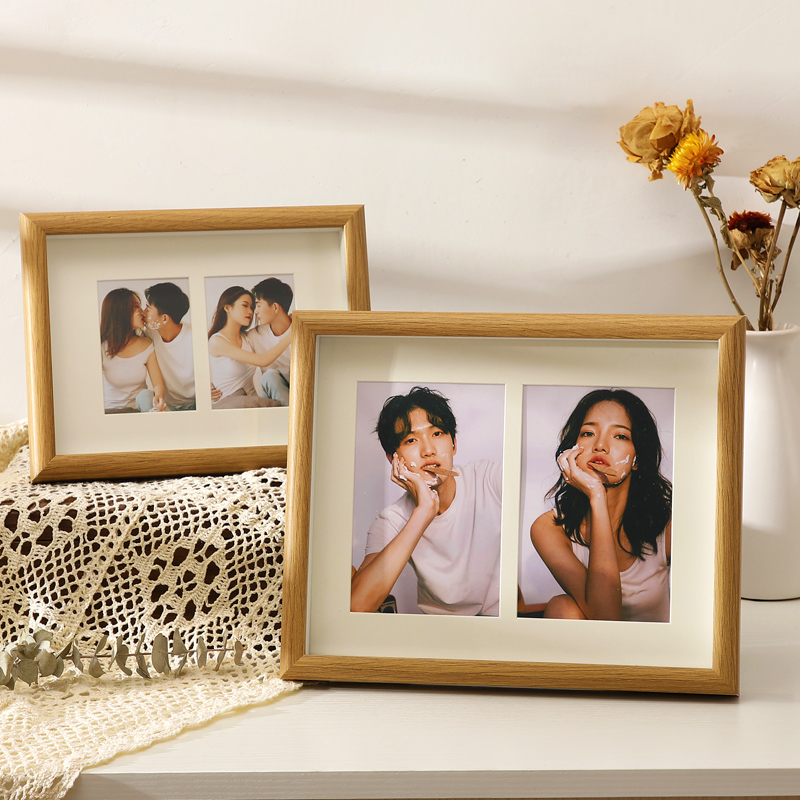 23n情侣相框照片定 做diy摆台定 做成相册空框打印二连框组合纪念