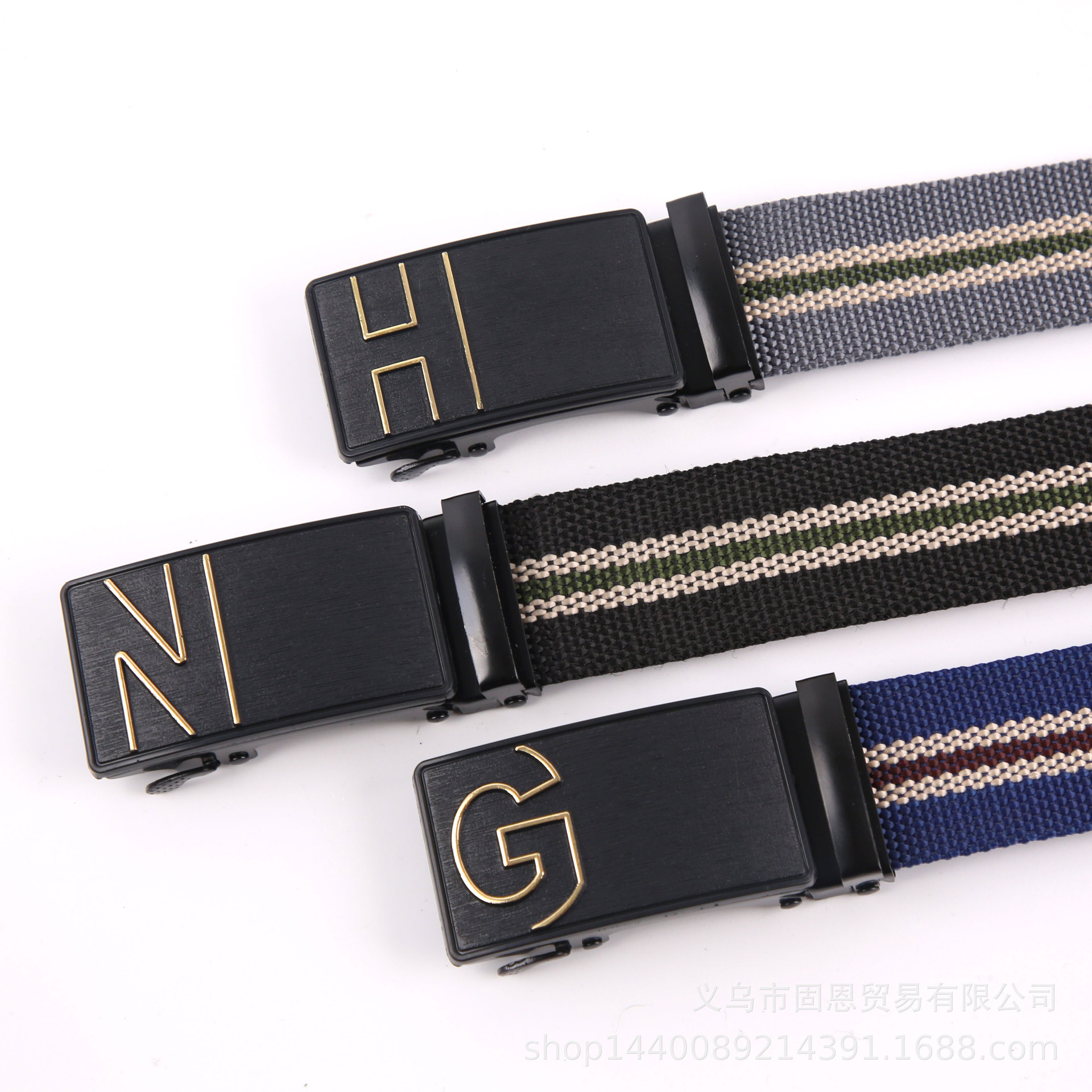 Canvas Belt Men‘s Spring Fastener Automatic Buckle Casual All-Match Wear-Resistant Men‘s Refreshing Belt Factory Direct Sales