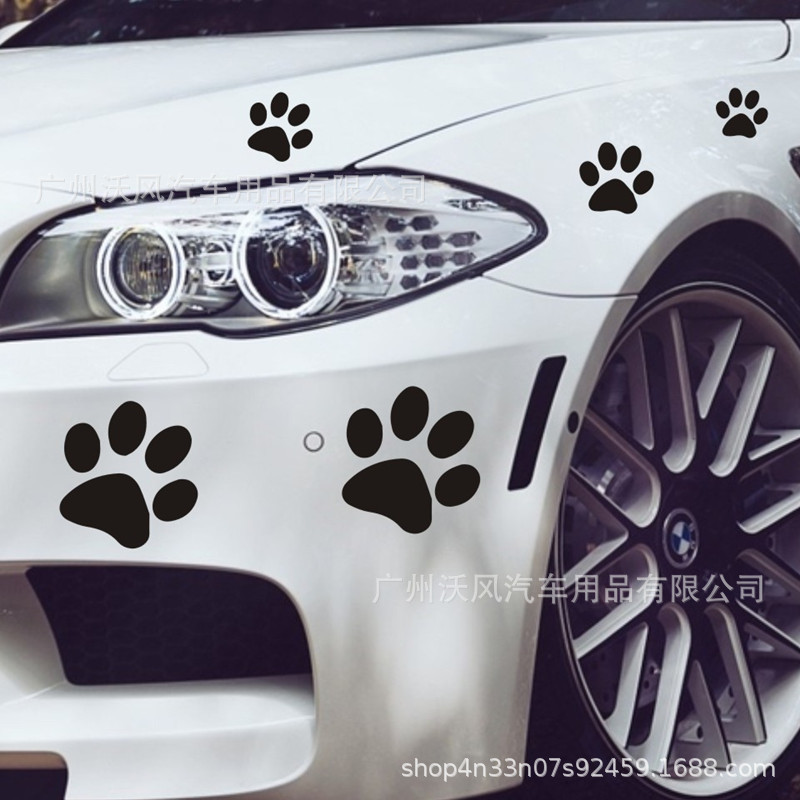 外贸猫爪印贴纸 车身贴花汽车贴纸个性划痕贴猫狗脚印车贴 d260