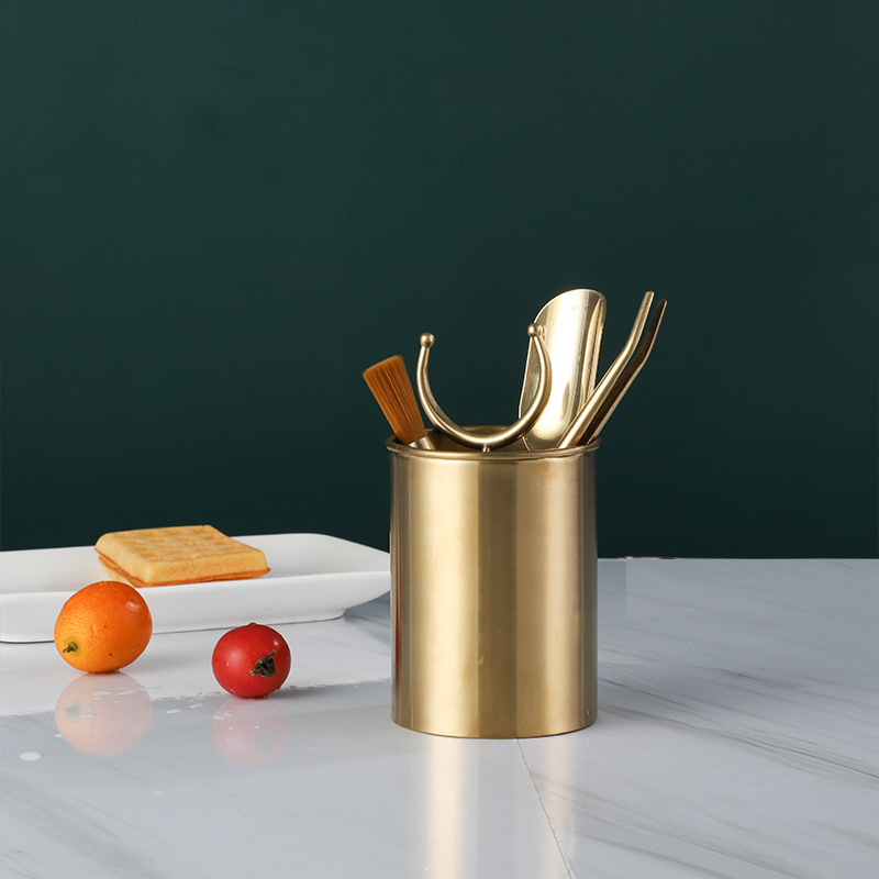 新品不锈钢签筒笔筒收纳金色不锈钢烧烤筷子筒吸管筒刀叉筒吸管筒