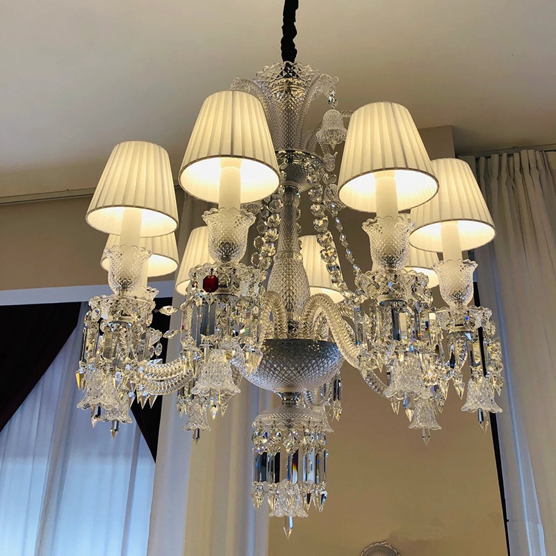 European Crystal Chandelier Living Room Lamps Hotel Banquet Hall Modern Light Luxury Candle Atmosphere Wedding Villa Chandelier