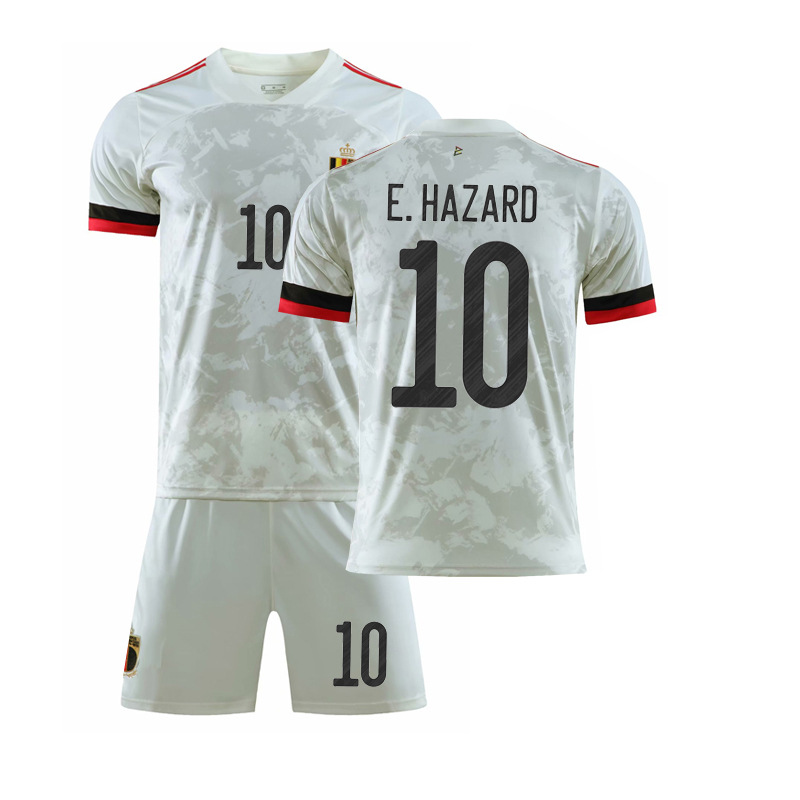 2021欧洲杯比利时主场客场10号阿扎尔7号德布劳内球衣套装足球服