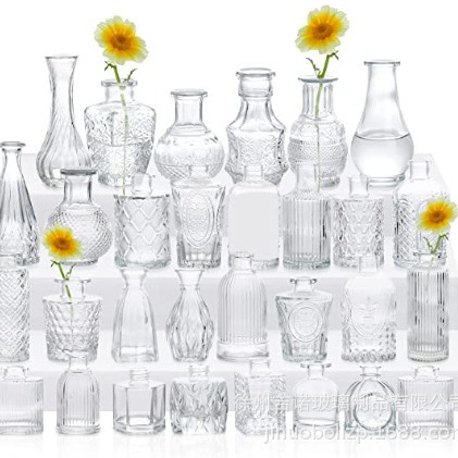 批发复古玻璃花瓶马德里台面干鲜插花瓶小清新装饰摆件摄影道具