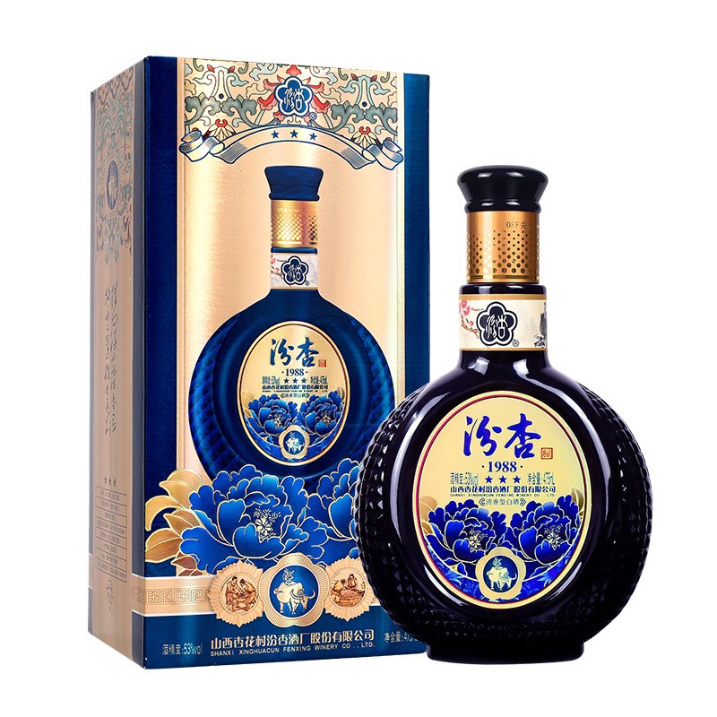 汾杏1988三星酒53度整箱六瓶清香型白酒整箱低价