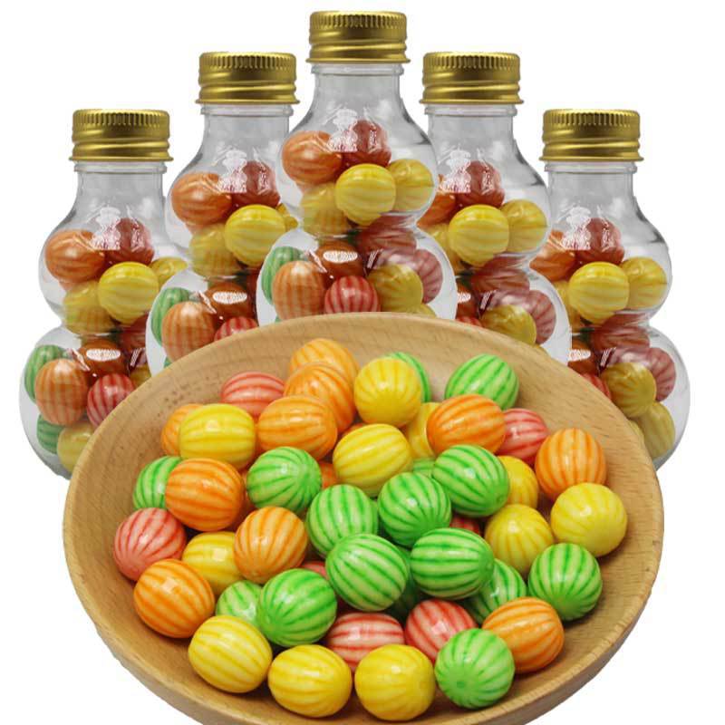 顽皮鸭十二生肖葫芦西瓜泡泡糖口香糖儿时回忆怀旧糖果零食40g/瓶