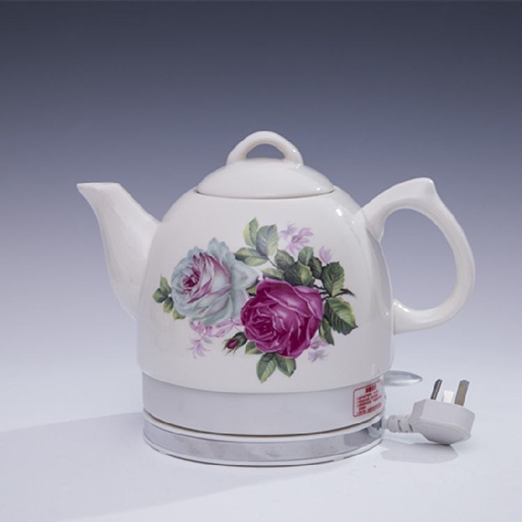 格顿陶瓷热水壶陶瓷电热水壶牡丹烧水壶泡茶煮水