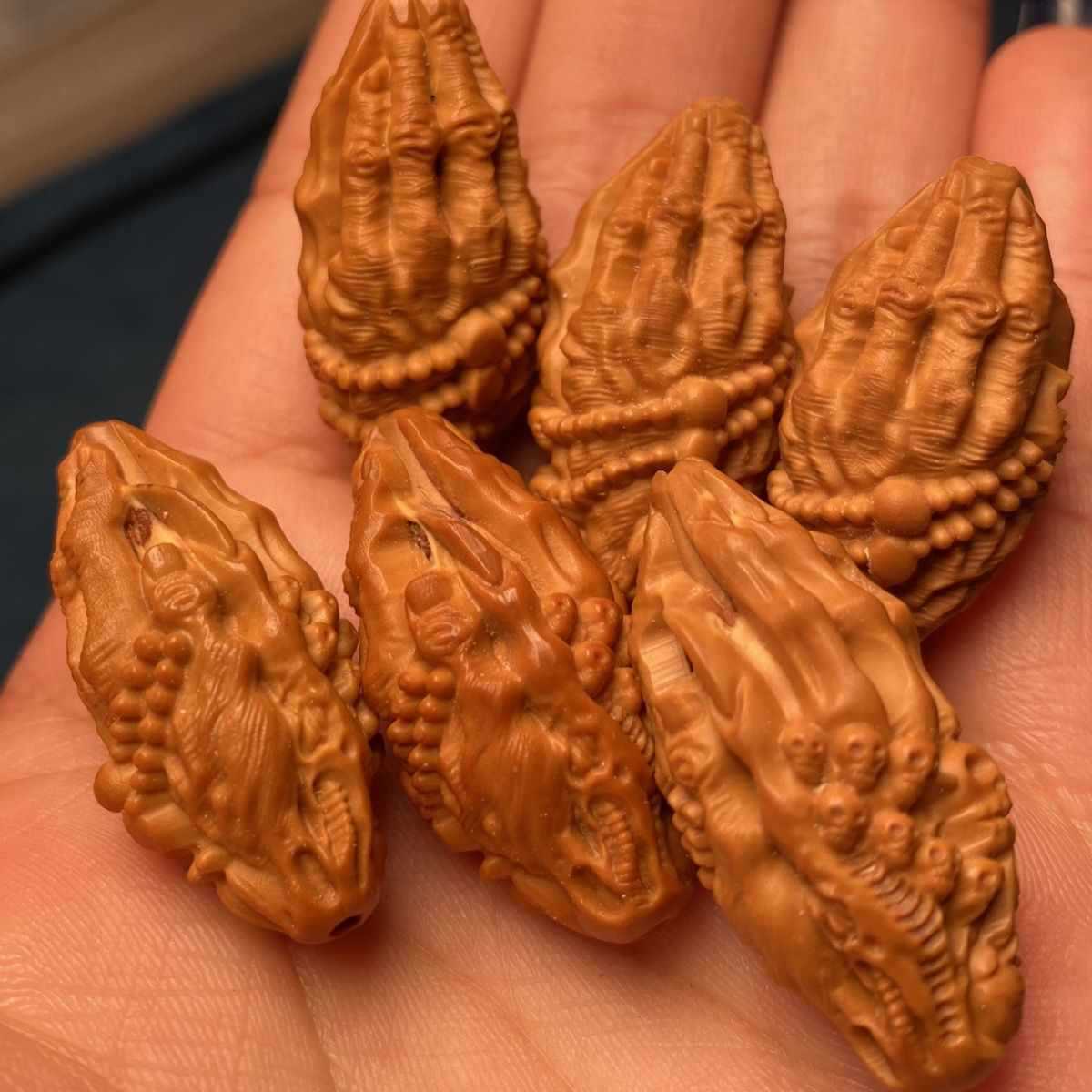 苏工纯手工佛手橄榄核雕刻佛手单籽罗汉观音脖挂单籽-阿里巴巴