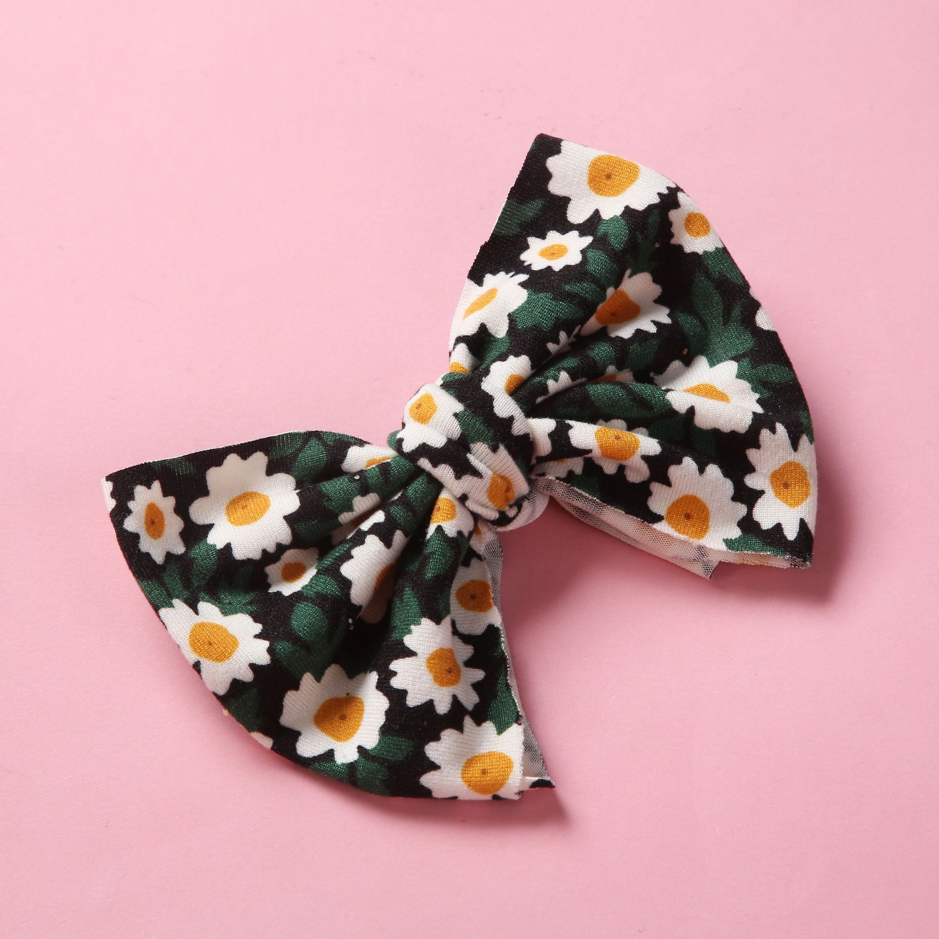 ins女童布艺发夹 女孩子碎花可爱头花对夹柔软印花蝴蝶结发卡夹子