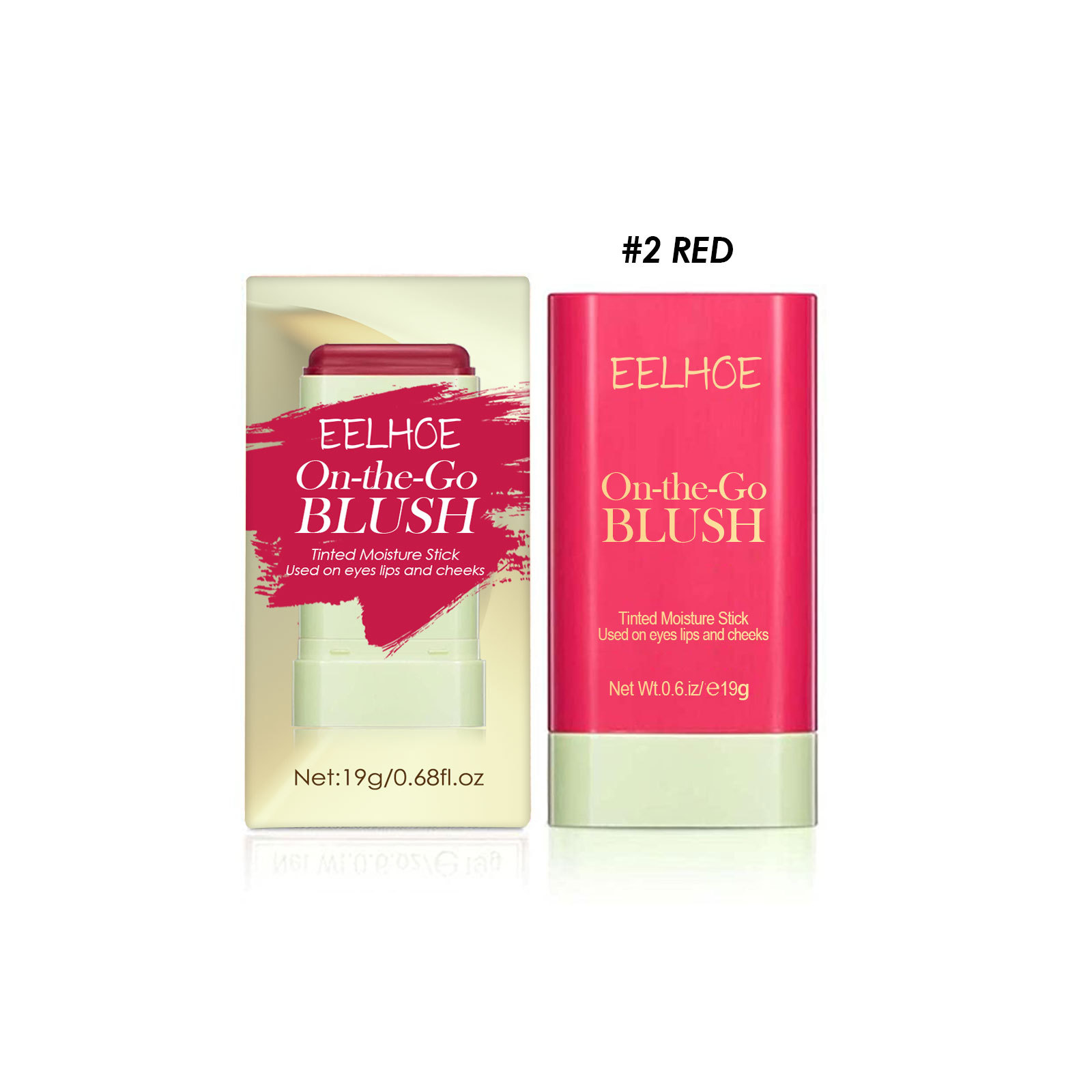 Eelhoe Blush Stick Lightweight Natural Nude Makeup Brightening and Repairing Three-Dimensional Highlight Delicate Waterproof Multifunctional Blush Stick