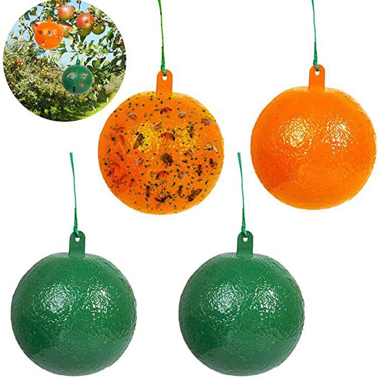 诱蝇球果蝇诱捕器粘虫球柑橘针蜂果实蝇黄色绿色蚊虫球陷阱捕虫器