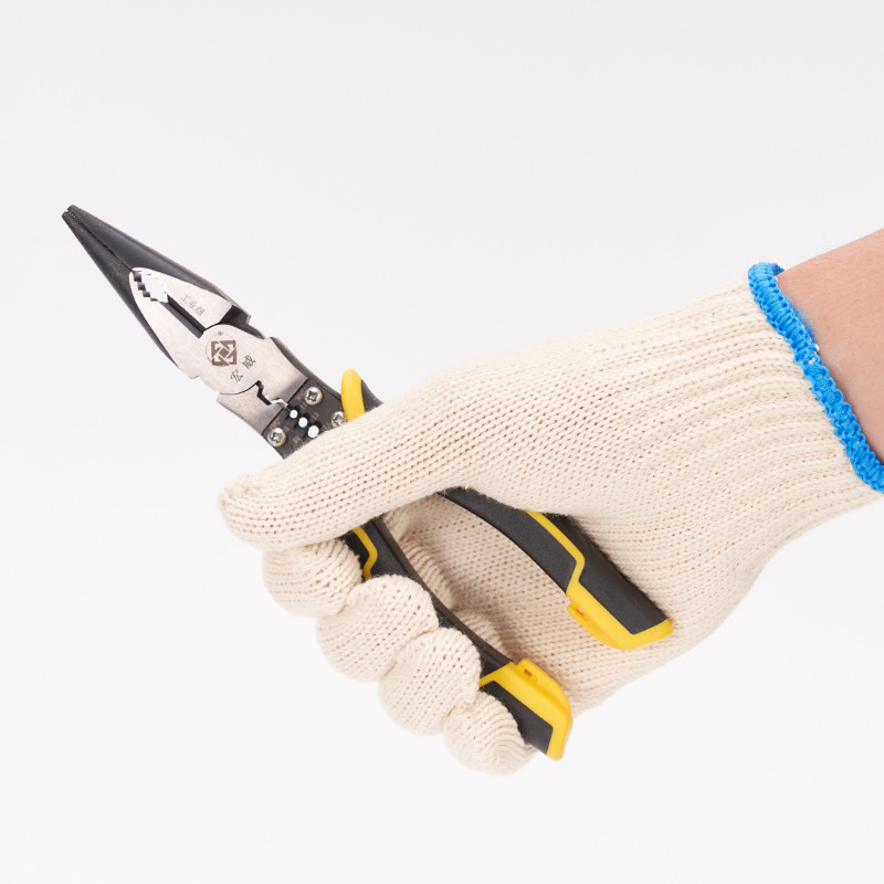 Wholesale White Labor Protection Wear-Resistant Work Thickened Pull-Resistant Protective Non-Slip Construction Site Labor Handling Seven Needle Gloves