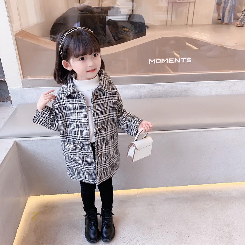 女童秋款外套2021秋款新款女宝宝时尚洋气风衣儿童中长款外套批发
