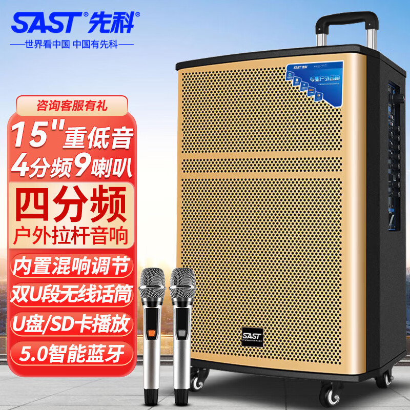 先科wd-15户外广场舞音响15寸拉杆户外唱k歌大功率舞台音箱-阿里巴巴