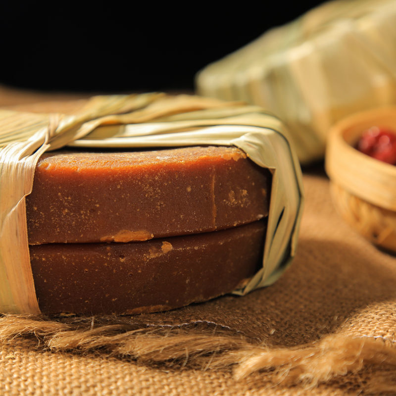 云南纯手工老红糖 彝家叶子红糖500g 纯甘蔗熬制土红糖