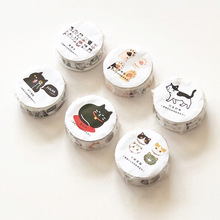 可爱猫咪和纸胶带 猫咪动物日系儿童贴纸DIY手账装饰基础胶卷