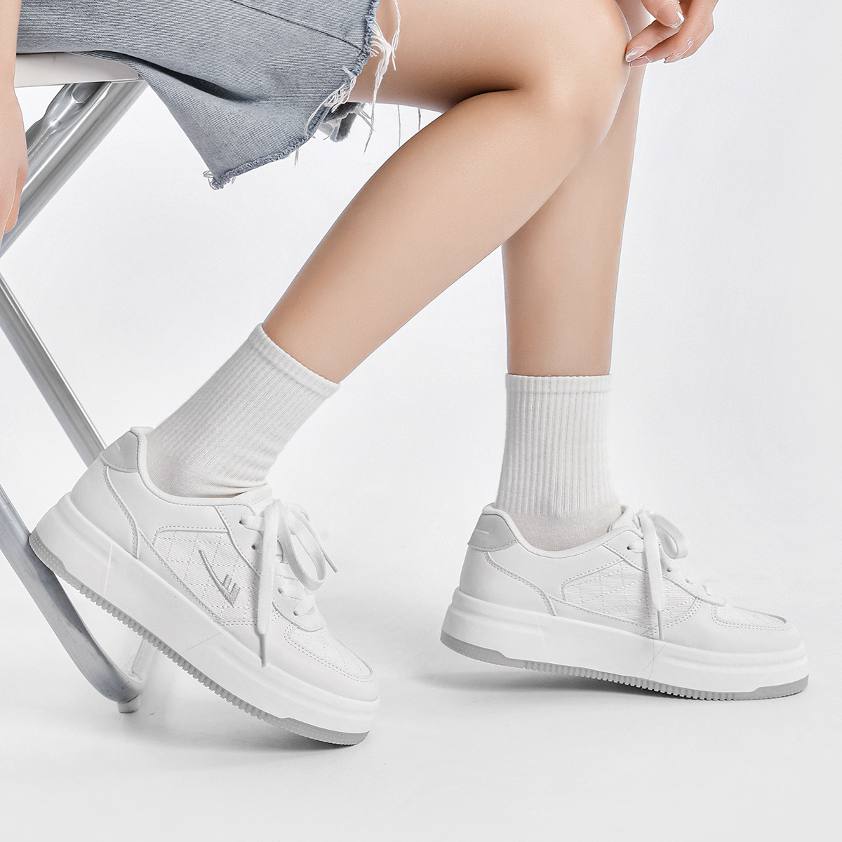 【回力官方正品】新款韩板女鞋空军一号小白鞋女校园休闲运动鞋